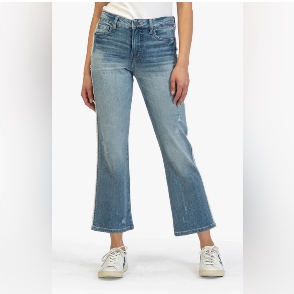 Kut from the Kloth Light Blue High-Rise Cropped Flare Jeans - new with tags